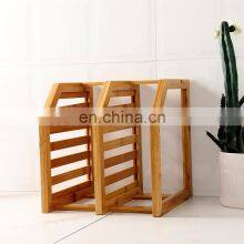 Kitchen Bamboo Dish Storage Holder Eco Friendly Multifunction 3 Tier Bamboo Storage Racks thumbnail-2