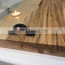 Japanese Style Minimalist Eco Friendly Premium Bamboo Bathtub Caddy Tray With Handle thumbnail-4