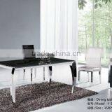 Cheap Square Paper Marble Top Stainless Steel Frame Dining Table thumbnail-1