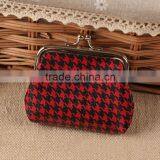 Bulk Wholesale Houndstooth Mini Leather Coin Purse thumbnail-2