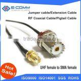 New UHF Female Jack Nut Connector Switch SMA Female Jack Nut Connector RG174 Wholesale 20CM 8" Adapter