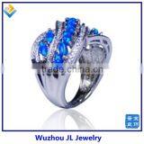 925 Sterling Silver Marquise Shape Royal Blue Opal Rings thumbnail-1