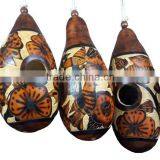 BIRD HOUSE DESIGN PERUVIAN GOURD CRAFT