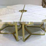 2016 Factory Supply Modern Round Marble Metal Stainless Steel Coffee Table Home Use