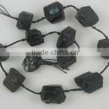 Wholesale Black Tourmaline Rough Tumble Beads in Loose Gemstone thumbnail-1