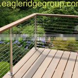 304 Stainless Steel Round Fascia Post Railing Systems with Swageless Terminals