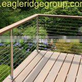 304 Stainless Steel Round Fascia Post Railing Systems with Swageless Terminals