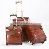 2012 newest PU brown luggage&trolley bag