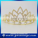 New Design Hot Selling Rhinestone Crystal Gold Crown Jewelry CR0004
