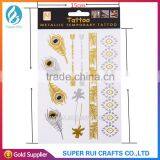 2015 Newest hot sale metallic temporary tattoo stencil