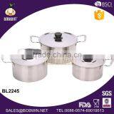 16/18/20CM 3PCS Set Stainless Steel Cookware