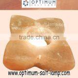 HIMALAYAN SALT CANDLE HOLDERS - FLOWER LEAF SHAPE