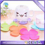 Buy Fashion Flower Four Petals Rubber Soft Pvc Heat Proof Mug Coaster thumbnail-2