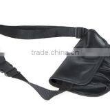 Black PU Leather Cosmetic Brush Bag, Cosmetic Belt Bag With Belt Strap thumbnail-5