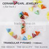 Ceramics Pearl 11*6mm Triangular Pyramid Flat Back Ceramic Rhinestone Factory Direct on Sales thumbnail-2