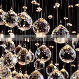 Staircase Crystal Drop LED Pendant Ball Chandelier Light for High Ceiling thumbnail-3