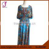 0952306 Newest India Style Woman Round Collar Maxi Flower Kaftan Caftan thumbnail-6