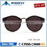 2016 Fashion New Collection Round Vintage Acetate & Metal Sunglasses in Demi Frames UV400 Polarized Lens