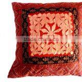 RTHCC-52 Handcrafted Cut Patchwork Art Indian Embroidered Kantha Cotton cushion covers New Year Christmas Home Decor Gift