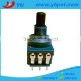 jiangsu 17mm plastic shaft 5 pin rotary dimmer potentiometer 10k with switch