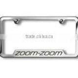 Embossed licenae plate frame