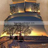 Hot Sale Beautiful 3D Landscape Design 100% Cotton Bedding Set With Reactive Printed