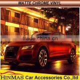 Air Drain Matte Chrome Rose Red Wraps For Car Wrapping (Air Free) thumbnail-5