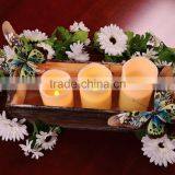 Flameless Wax Candles Yellow Flicking Paraffin Candles With Remote Control Set of 3 Led Real Wax Candles for Home Deocoration thumbnail-6