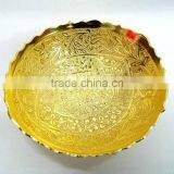 Beautiful Gift Item, Return Gift, Home and Garden Decoration Brass Gold Plated Bowl thumbnail-1