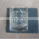 Elegant Rough Edge Black Slate Coaster With Crystal Glass Tumbler thumbnail-4