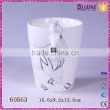 Modern Simple Ceramic Horse Animal White Coffee Mug thumbnail-2
