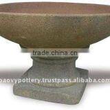 AWW Large Black Clay Pot- Tall Dark Clay Pot- Giant Outdoor Pots thumbnail-1