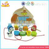 Wholesale DIY Beautiful Wooden String Animal Beads Toy Lovely Baby Wooden Animal Beads Toy W11E009 thumbnail-1