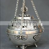 Best Selling Tibetan Buddhism Handmade in Nepal Hanging & Standing Silver Incense Burner Censer