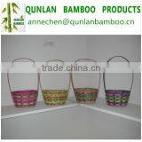 Colored Bamboo Basket for Easter With Handle thumbnail-1