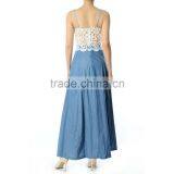 White Lace Sleeveless Casual Maxi Dress Pictures of Latest Gowns Designs thumbnail-4