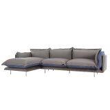 Beige Modern Leather Sectional Sofa thumbnail-3