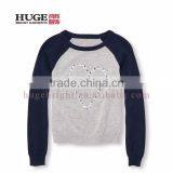 Kintted 60% Cotton,40% Acrylic Round Collar Sweater thumbnail-1