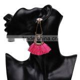 Bohemian Jewelry Vintage Alloy Long Colorful Tassel Charms Earrings for Women thumbnail-1