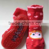 Custom cotton rubber sole baby shoe socks
