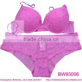 About 2 USD sexy pink bra and panties for wholesale women sexy see through lce bra and brief panties underwear