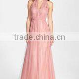 MGOO High Quality 2016 Convertible Tulle Column Plain Maxi Prom Women Long Dress Islamic Vestidos thumbnail-6