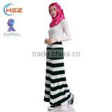 Zakiyyah 2772 Kaftan Long Chiffon Maxi Dresses Elegant Dress With Vintage Striped Package Buttocks Skirt for Muslim Women thumbnail-2