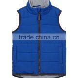 100% Nylon Oxford With Milky Coating, Children Boys High Neck Quilted Down Touch Padding VEST With Zipper thumbnail-1