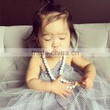 Lace Stripe Summer New Model Girl Latest Kids Party Dresses thumbnail-2