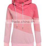 Women Long Sleeve Sport Polo Neck Hoody Contrast Color Pullover Hoodies thumbnail-3