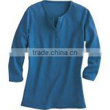 Latest Fashion Women O-neck Solid Color 3/4 Sleeve Shirts thumbnail-6