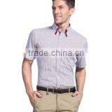 Stylish Men T-shirts Cheap Fancy Plaid Fabric t- Shirt for Men thumbnail-1