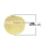 Angora Pom Pom Balls DIY Craft Decoration Pale Yellow With Ring 80mm Dia. thumbnail-2