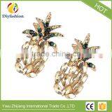 Cute Champagne Pineapple Shaped Luxury Women Wedding Charm Statement Earrings Cheap Wholesale Stud Earrings thumbnail-2